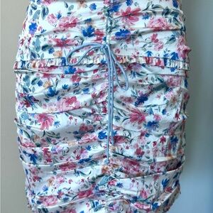 For Love And Lemons Red and Blue Bubble Mini Skirt